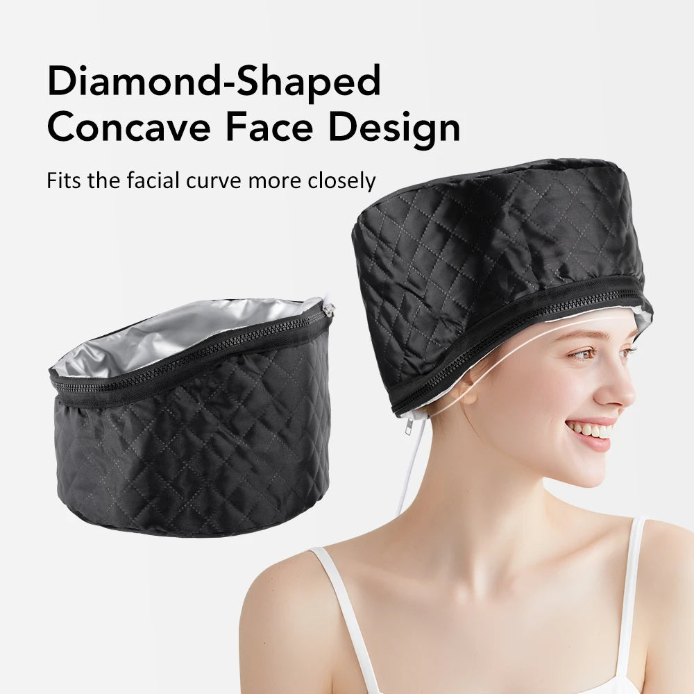 10 Modes Heated Hair Steamer Cap Electric Hair Heating Cap Waterproof Detachable Hat with Timer SPA Nourishing Hair Styling Care